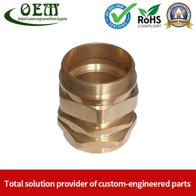 Brass Machining Parts - Coupling Threading Connector for Electrical Contacts & Connectors 